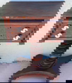 EARLY 19TH C. EMPIRE 2 DRAWER WORK TABLE,