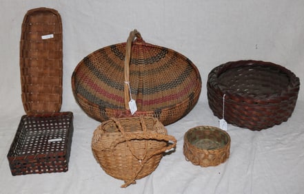 COLLECTION OF 6 BASKETS TO INCLUDE LARGE MELLON