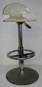 MID CENTURY MODERN CHROME & ACRYLIC SWIVELING