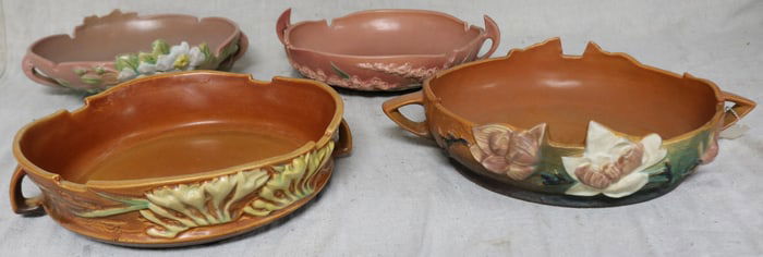 4 ROSEVILLE CONSOLE BOWLS, FREESIA #467-10",