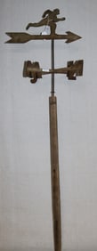 PRIMITIVE SHEET IRON WEATHER VANE, RUNNING MAN,