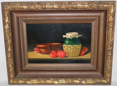 CONTEMPORARY STILL LIFE OF TOMATOES, OIL ON