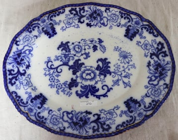 DAULTON BURSLEM FLO BLUE PLATTER, NANKIN PATTERN,
