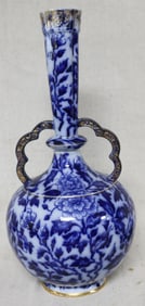 TALL FLO BLUE HANDLED VASE, FLORAL DESIGNS, SHOWS