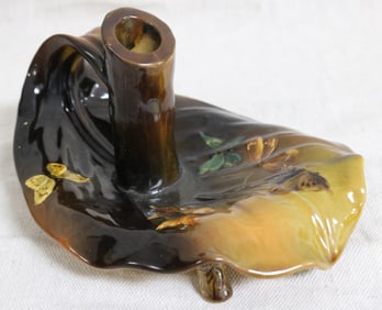 ROOKWOOD FOOTED CHAMBERSTICK, STANDARD GLAZE,