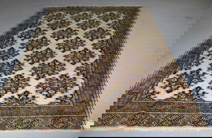RUG #347, 9' 2" X 6' 8", BOKARRA, IVORY FIELD,