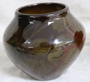 ROOKWOOD BOWL, STANDARD GLAZE, BERRY & LEAF