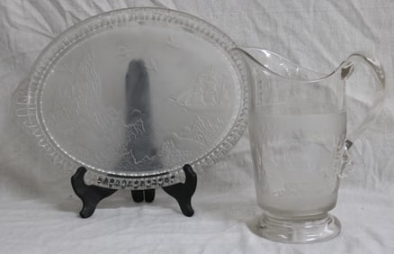 POLAR BEAR & SEAL, ARCTIC PATTERN WATER TRAY, 11"