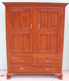 18TH C. CHIPPENDALE KAS/LINEN PRESS, PINE,
