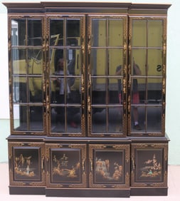 CHINOISERIE DECORATED BREAKFRONT, 2 PART