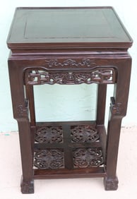 CARVED CHINESE STYLE STAND, HARDWOOD, 30 1/2" H,