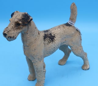 CAST IRON TERRIER DOOR STOP, ORIGINAL PAINTED
