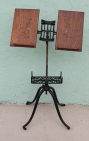 OAK & IRON ADJUSTABLE DICTIONARY STAND WITH