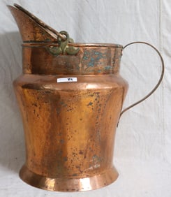 LG COPPER HANDLED BUCKET, HAND MADE 17 1/2?? H 18