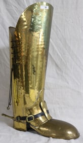 BRASS BOOT FORM UMBRELLA STAND, HAND MADE 22 1/2