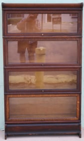 OAK 4 STACK BARRISTER BOOKCASE, MACEY, BANDED