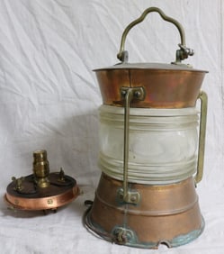 COPPER + BRASS SHIP LANTERN WM. HARVIE + CO