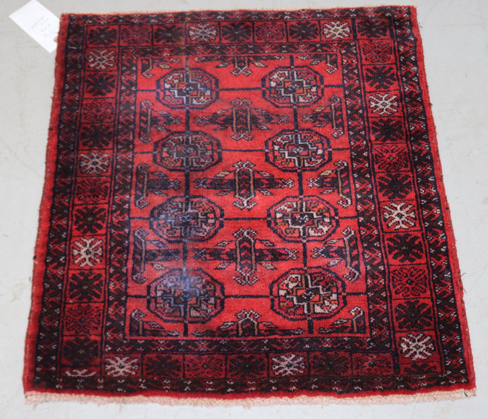 RUG #377, BOKARA MATT, SHOWS WEAR & BLEED, 2' X: 2'