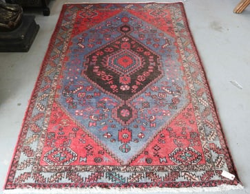 ORIENTAL RUG, SEMI ANTIQUE HAMADAN, 4' 5" X 7' 5"