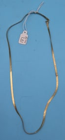 14K HERRINGBONE NECKLACE, 17 1/2" L, 2.2 DWT