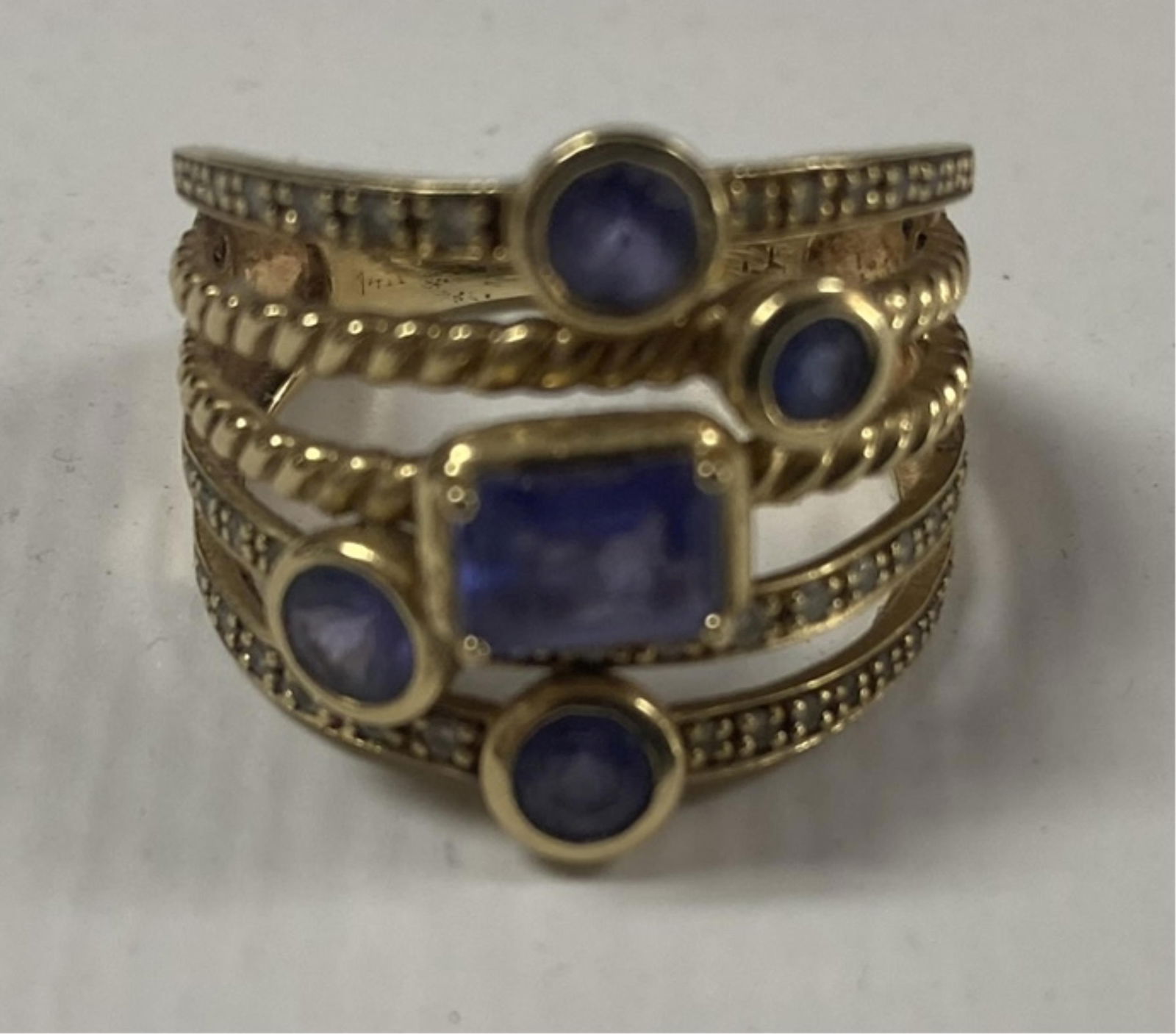 14K TANZANITE & DIAMOND LADIES RING, SIZE 10, 4.5 (1 of 1)