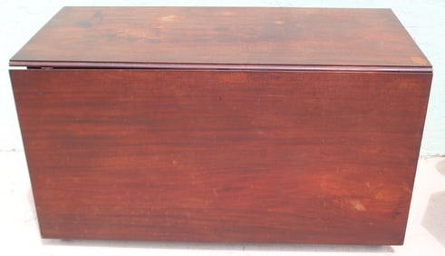 19TH C. IRON BOUND LIFT TOP CHEST, WALNUT, TUCK