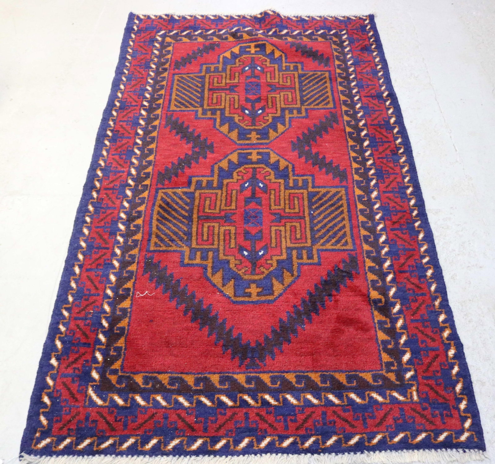 ORIENTAL RUG, ZANJAN, RED FIELD, 3' 5" X 6' 2": SEE PHOTO