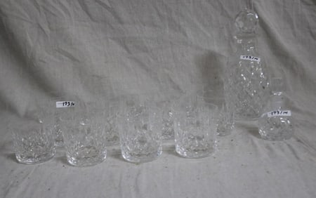 SET 12 WATERFORD ROCKS GLASSES, 3 1/2" H, 3 1/8"