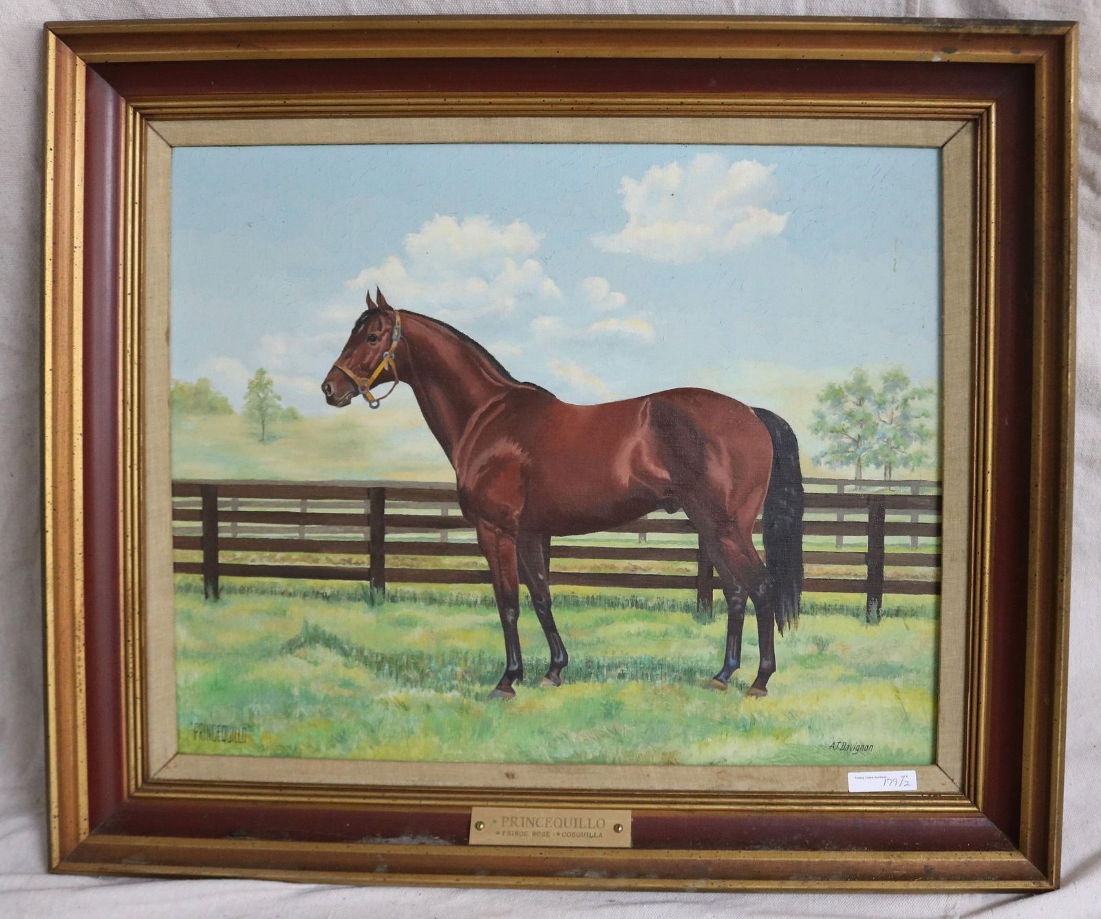 A.T. DAVIGNON, 20TH C. 2 HORSE PORTRAITS, (1 of 6)