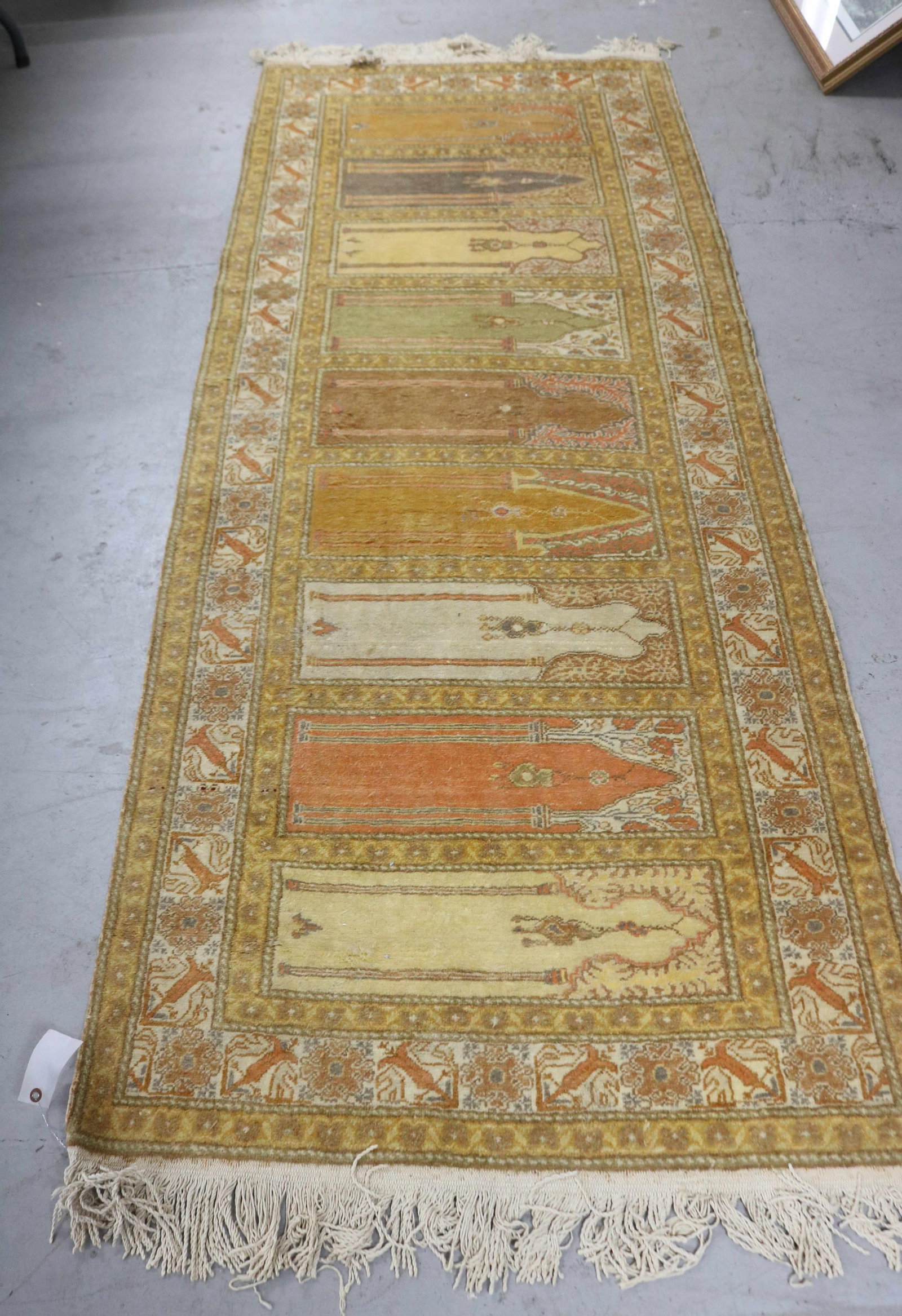 ORIENTAL RUG, TURKISH KAYSERI, 3' X 7' 9", GOOD: CONDITION