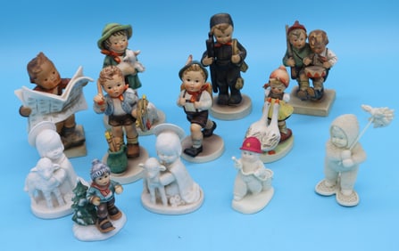 12 MISC. FIGURINES, 7 HUMMELS, BONE WITH