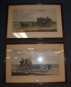 2 FRAMED COACHING PRINTS, 12 1/2" X 23 1/2",