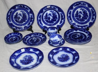 15 PCS. FLO BLUE, 10 PCS. TEMPLE, (2) 9 7/8"