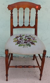 CHILD'S VICTORIAN SIDE CHAIR, CHERRY, SPINDLE