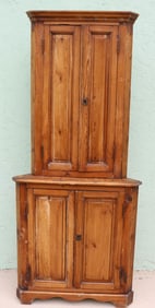 PINE BLIND DOOR CORNER CABINET, RECONSTRUCTED