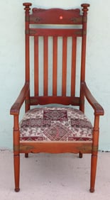 UNUSUAL OVERSIZED VICTORIAN ARMCHAIR, OAK,