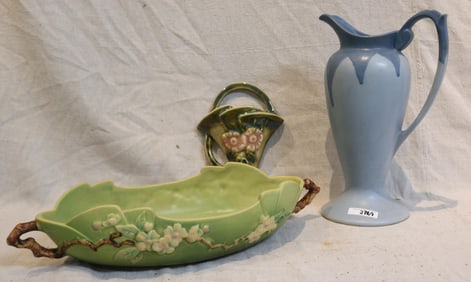 3 PCS. ROSEVILLE, APPLE BLOSSOM BOWL #333-14",