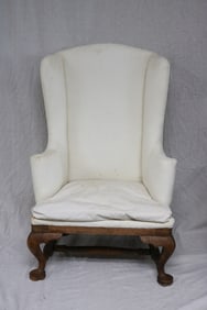 CHILD'S QUEEN ANNE WING CHAIR, TIGER MAPLE, PINE