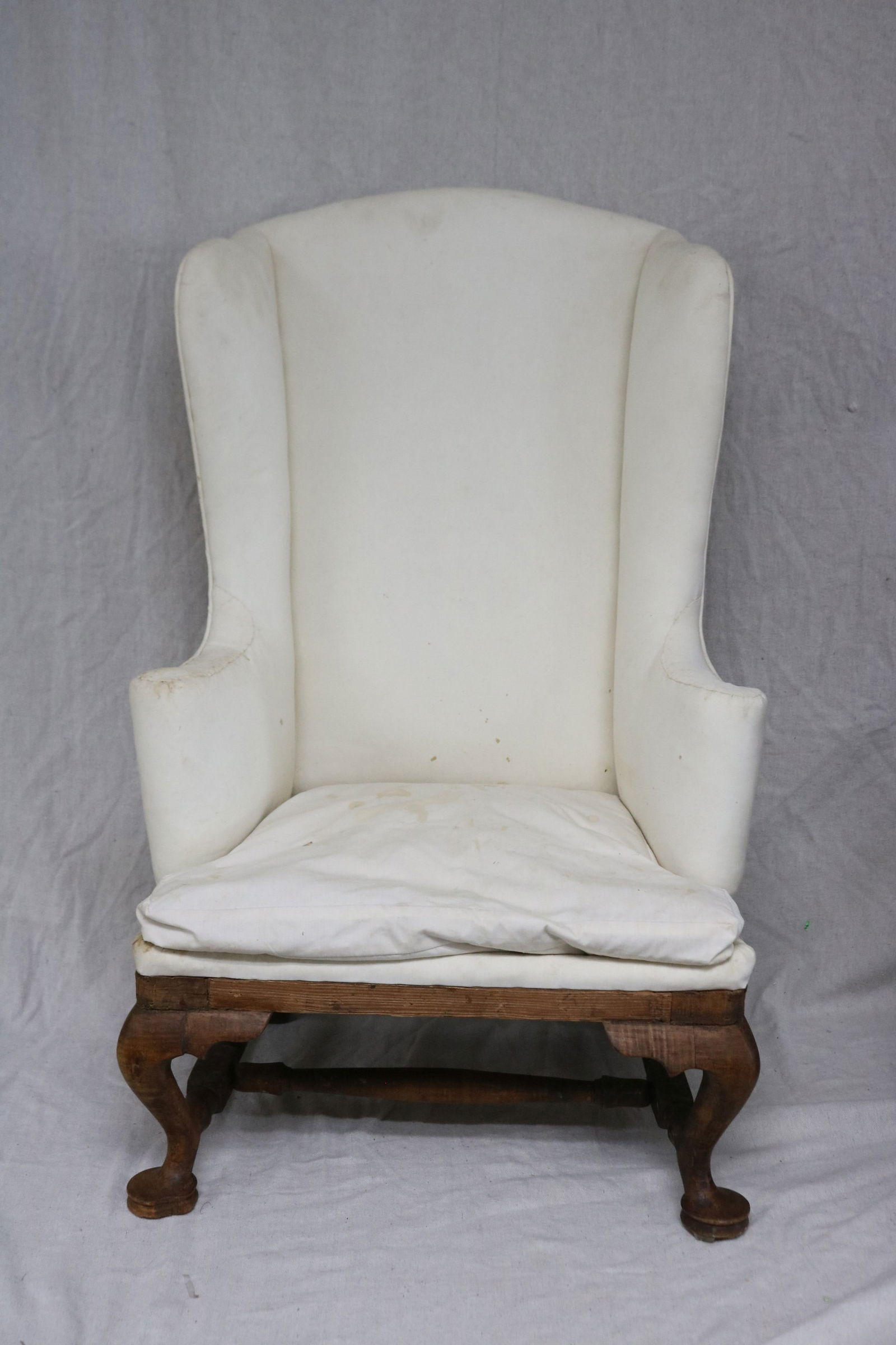 CHILD'S QUEEN ANNE WING CHAIR, TIGER MAPLE, PINE (1 of 5)