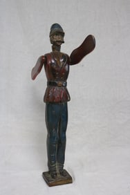 SOLDIER WHIRLY GIG, CARVED & PAINTED WOOD, EARLY