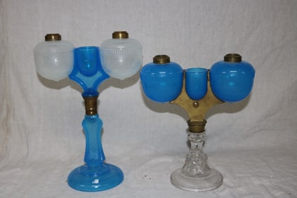 2 RIPLEY MARRIAGE/WEDDING LAMPS, 1 MARKED RIPLEY,
