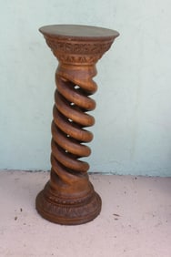 EXCEPTIONAL ORNATE VICTORIAN OAK PEDESTAL, CARVED
