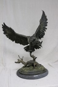 JULES MOIGNIEZ 1835-1894, FRANCE, BRONZE OWL IN