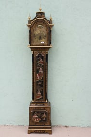 CHINOISERIES DECORATED GRANDMOTHERS CLOCK, PAGODA