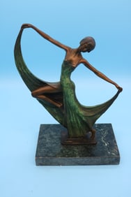 ART DECO BRONZE FIGURE OF DANCER, SIGNED FAYRAL