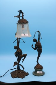 2 BRONZE FIGURES OF FEMALE ARCHERS " DIANE" 13"