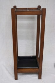MAHOGANY UMBRELLA/CANE STAND, REFINISHED