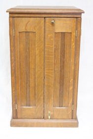 VICTORIAN OAK ROLLTOP COMPANION FILE CABINET, 2