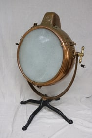 LARGE GE COPPER FLOOD/SEARCH LIGHT, COPPER,