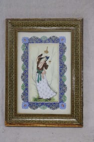 PERSIAN PAINTING ON BONE? DANCING WOMEN, PANEL